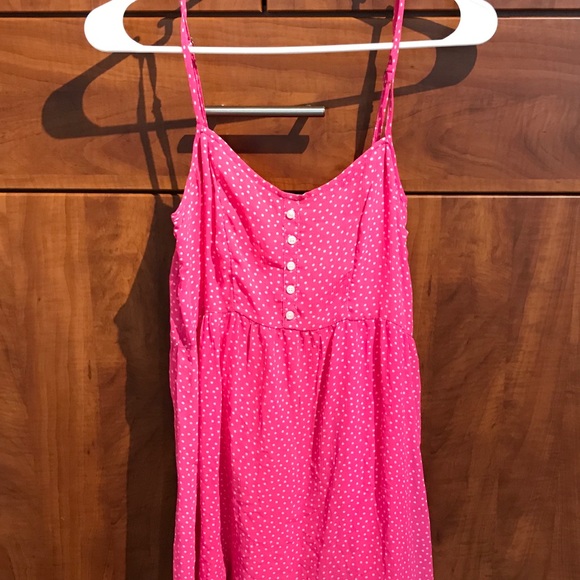 Abercrombie & Fitch Dresses & Skirts - Abercrombie & Fitch Hot Pink Polka Dot Mini Dress